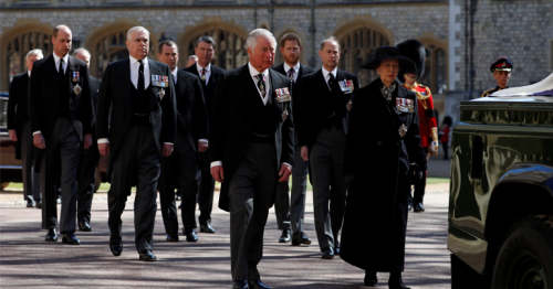 Queen Elizabeth and her family paid their last respects to Prince Philip at his funeral in Windsor