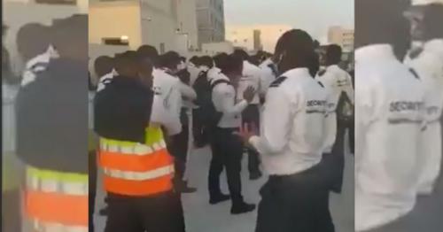 Security guards holds peaceful protest to raise minimum wage set by labour law