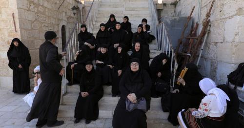Crowds gather for Holy Fire ceremony at Jerusalem's Holy Sepulchre