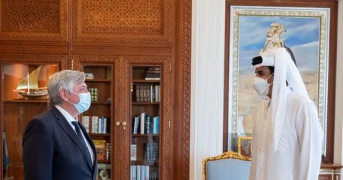 HH the Amir meets President of France-Qatar Friendship Group 