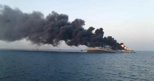 Iran’s biggest navy ship sinks after fire in Gulf of Oman