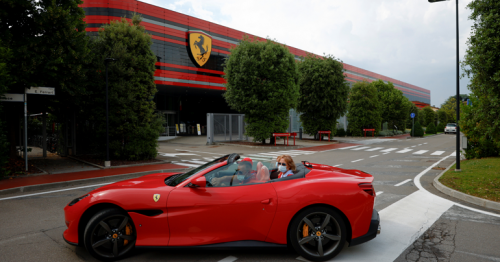 Ferrari flaunts its latest models on the catwalk