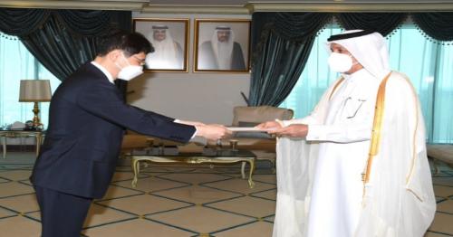 Foreign Minister receives copy of credentials from Korean Ambassador to Qatar