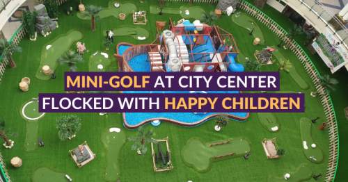 Mini-golf at City Center flocked with happy children